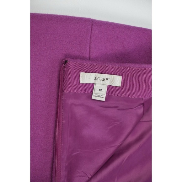 J.Crew Wool Blend Mini Skirt Magenta Purple Lined Women's Size 10 - Picture 7 of 8